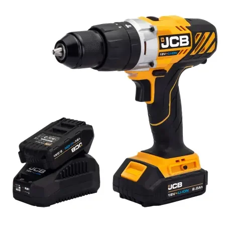 JCB 18CD-2B fúrókalapács 18 V, 2 Ah akkuval, töltővel, táskában