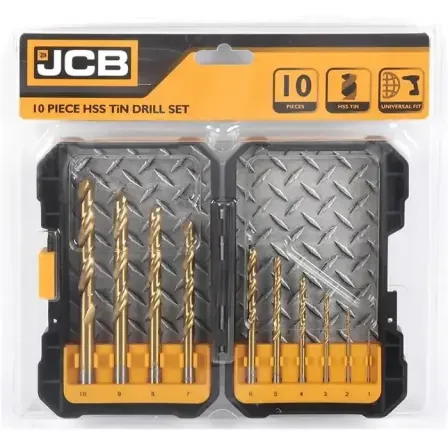 JCB HSS-Tin fémfúrószár-készlet 1–10 mm, 10 db