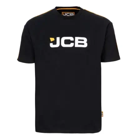 JCB fekete kereknyakú póló