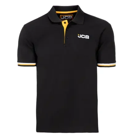 JCB galléros fekete póló